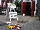 Food bank sign outside a church